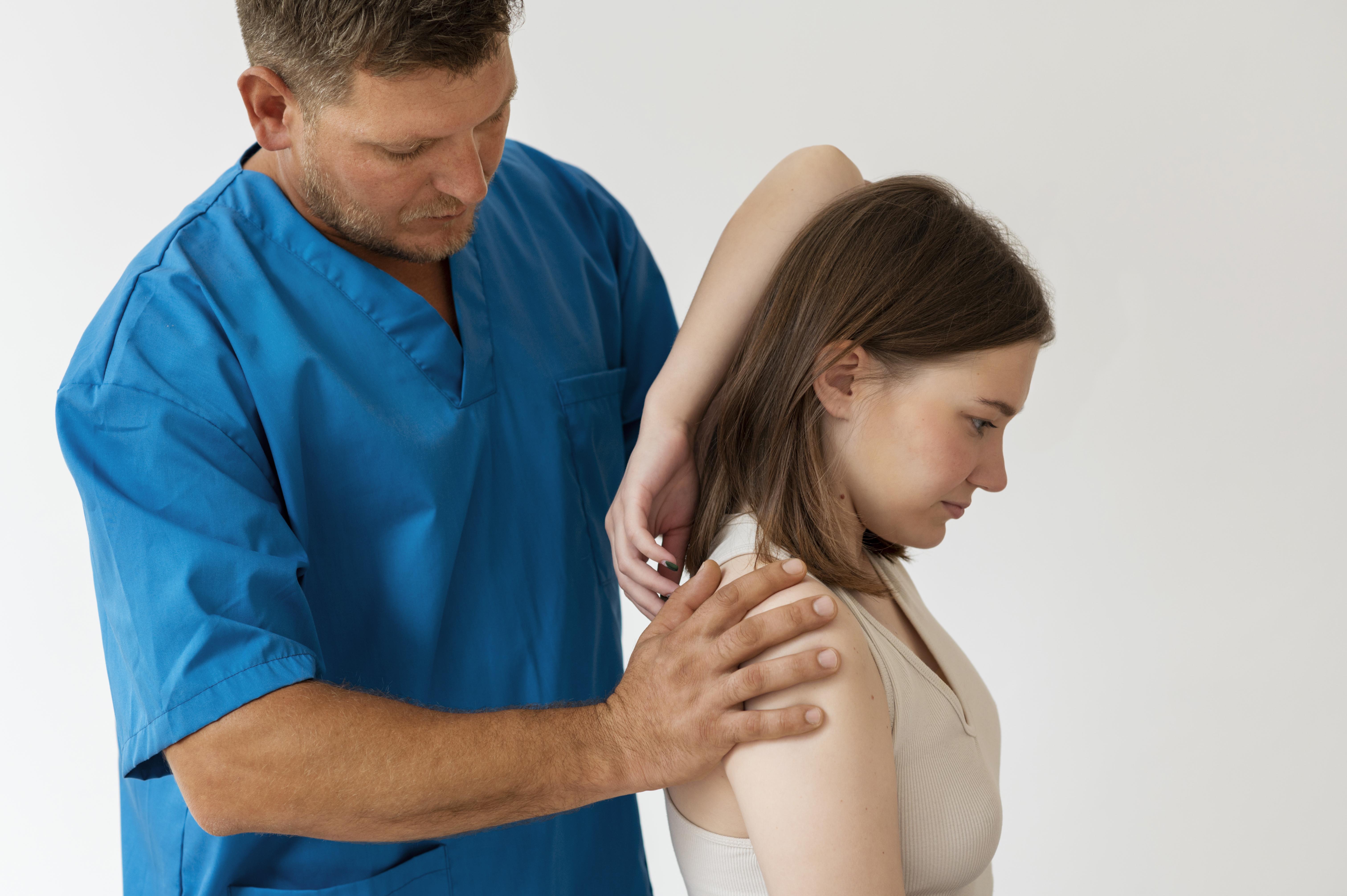 Patient getting treatment massage